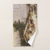 Winter Log House Handtuch (Handtuch)