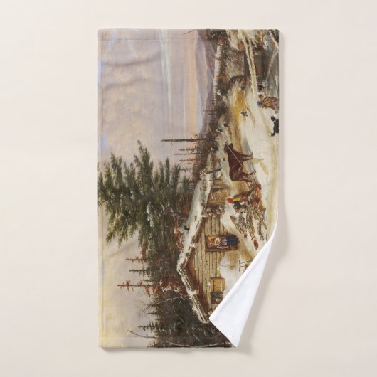 Winter Log House Handtuch (Handtuch)