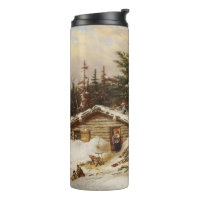 Winter Log House Kunst individuell monogramm Beche