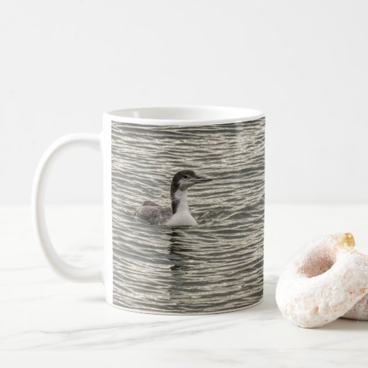 Winter Loon Birds Water Sees Kaffeezucht Tasse (Mit Donut)