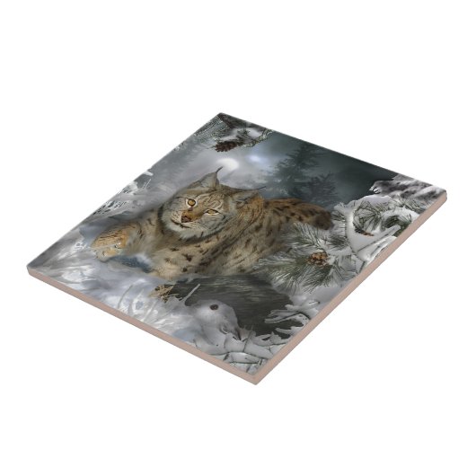 Winter-Luchs Fliese (Seite)