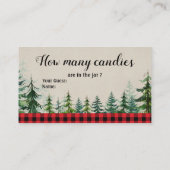 Winter Lumberjack Babydusche wie viele Candies Begleitkarte (Rückseite)