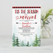 Winter Lumberjack Das ist die Jahreszeit Verheirat Einladung (Stehend Vorderseite)