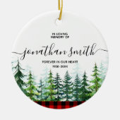 Winter Lumberjack Pine Tree in Love Memory Keramik Ornament (Vorne)