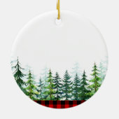 Winter Lumberjack Pine Tree in Love Memory Keramik Ornament (Hinten)