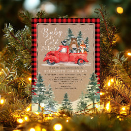 Winter Lumberjack Woodland Animals Kinderdusche Einladung