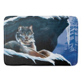 Winter Lynx Mountain Badematte (Vorderseite)