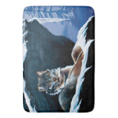 Winter Lynx Mountain Badematte (Vorderseite Vertikal)