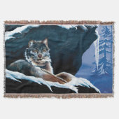 Winter Lynx Mountain Decke (Vorderseite)