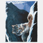 Winter Lynx Mountain Fleecedecke (Vorderseite)