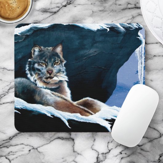 Winter Lynx Mountain Mousepad