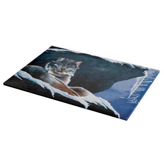Winter Lynx Mountain Schneidebrett (Ecke)