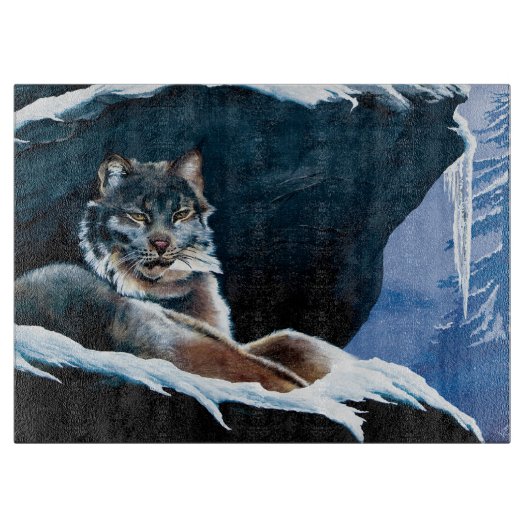 Winter Lynx Mountain Schneidebrett (Vorderseite)