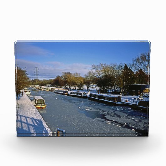 Winter Macclesfield Canal Cheshire England Fotoblock (Vorderseite)