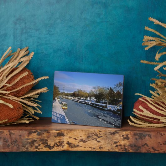 Winter Macclesfield Canal Cheshire England Fotoplatte (Seite)