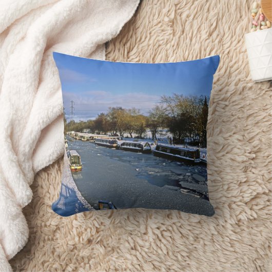 Winter Macclesfield Canal Cheshire England Kissen (Decke)