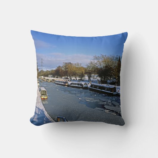 Winter Macclesfield Canal Cheshire England Kissen (Vorderseite)