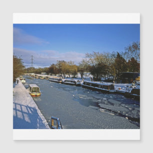 Winter Macclesfield Canal Cheshire England Magnetkarte