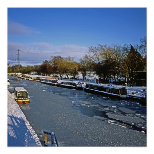 Winter Macclesfield Canal Cheshire England Poster (Vorderseite)