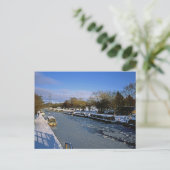 Winter Macclesfield Canal Cheshire England Postkarte (Stehend Vorderseite)