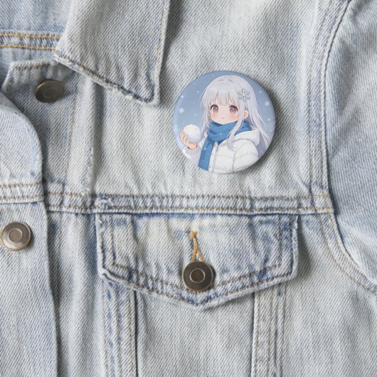 Winter-Mädchen-Button  Button (Beispiel)