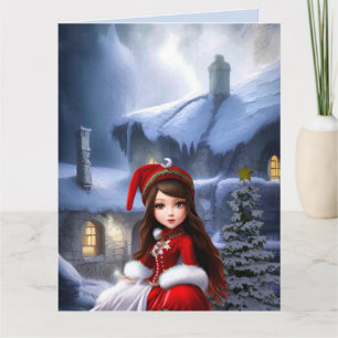 WINTER MÄDCHEN FANTASY GEBURTSTAGSKARTEN KARTE