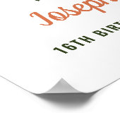 Winter Mädchen Skifahren Abfahrt Ski Geburtstag Wi Poster (Ecke)