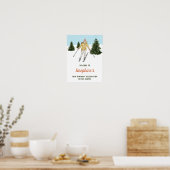 Winter Mädchen Skifahren Abfahrt Ski Geburtstag Wi Poster (Küche)