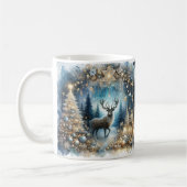 Winter Magic Add Name Buck Deer Weihnachtsgeschenk Kaffeetasse (Links)