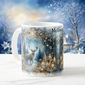 Winter Magic Add Name Buck Deer Weihnachtsgeschenk Kaffeetasse