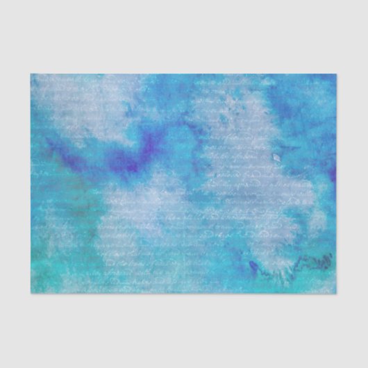 Winter Magic Blue Watercolor Tissue Paper Elegant Seidenpapier (Vorderseite)