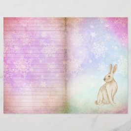 Winter Magic Bunny Scrapbook Page Paper, Whimsical