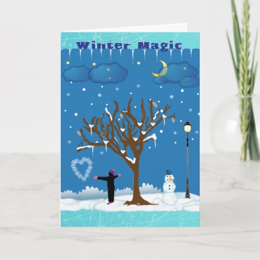 Winter Magic Card Feiertagskarte (Vorderseite)