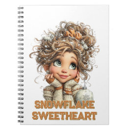 Winter Magic Cute Cozy Girl Spiral Notebook  Notizblock