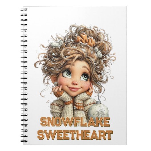 Winter Magic Cute Cozy Girl Spiral Notebook  Notizblock (Vorderseite)
