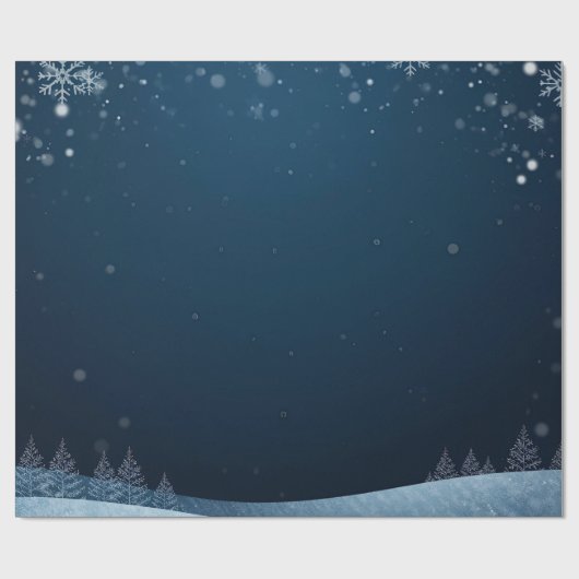 Winter Magic – Enchanted Snowy Night Design Geschenkpapier (Flach)