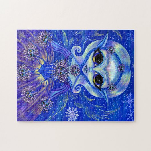 Winter Magic Fairy Doll mit Katzen & Schneeflocken Puzzle (Horizontal)