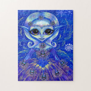 Winter Magic Fairy Doll mit Katzen & Schneeflocken Puzzle