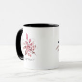 Winter Magic Floral Monogram Coffee Tasse (Vorderseite Links)