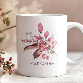 Winter Magic Floral Monogram Coffee Tasse