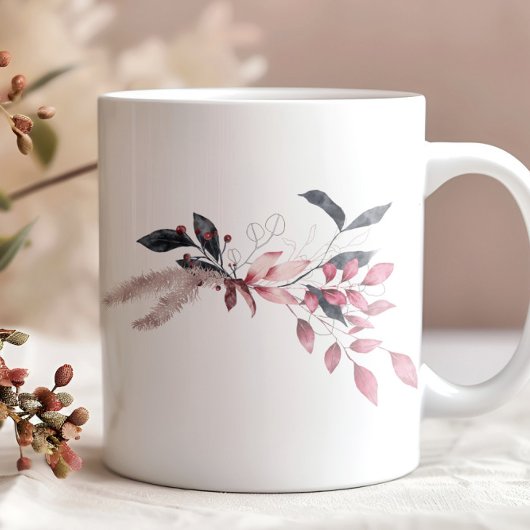 Winter Magic Floral Monogram Coffee Tasse