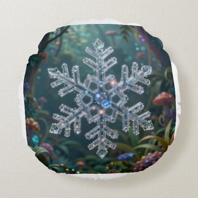 Winter magic found in the most unexpected places.  rundes kissen (Vorderseite)