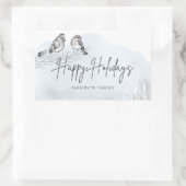 Winter Magic Happy Holidays Rechteckiger Aufkleber (Tasche)