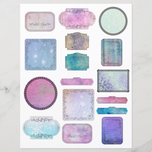 Winter Magic Scrapbook Labels Papier | saisonabhän (Vorderseite)