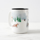 Winter Magic Skandinavien Weihnachten Zweifarbige Tasse (Vorderseite Links)