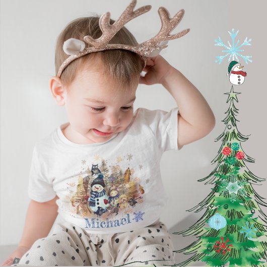 Winter Magic Snowman Baby T-shirt