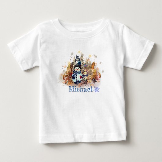 Winter Magic Snowman Baby T-shirt (Vorderseite)