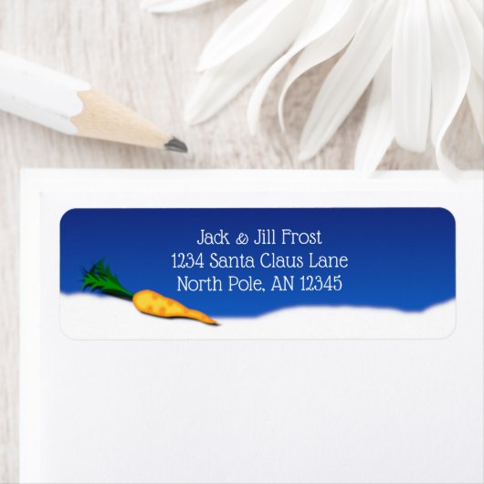 Winter Magic Snowman's Carrot Nose Address Labels (Insitu)