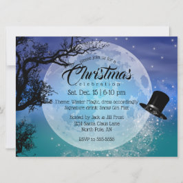 Winter Magic Snowman's Hat Vollmond Weihnachten Einladung