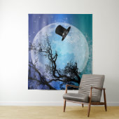 Winter Magic Snowmans' Hut Vollmond Wandteppich (Beispiel)